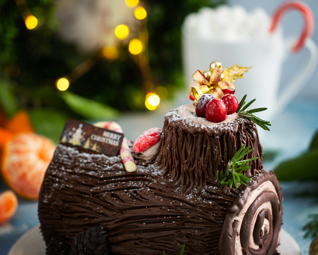 Une buche de Noël au chocolat